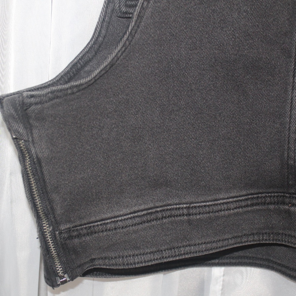 Women's Black Wild Fable Cropped Denim Vest in Sz (XXL) - Picture 6 of 9